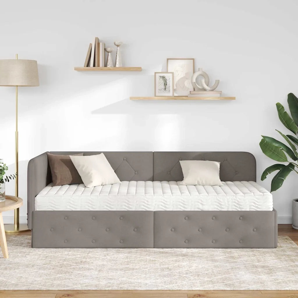 Letto singolo | Letto per adulti | Cornice del letto ad angolo Talpa 80 x 200 cm Tessuto