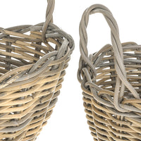 Set 2 Cesti Ovali in Vimini con Manici Larghezza 45 cm