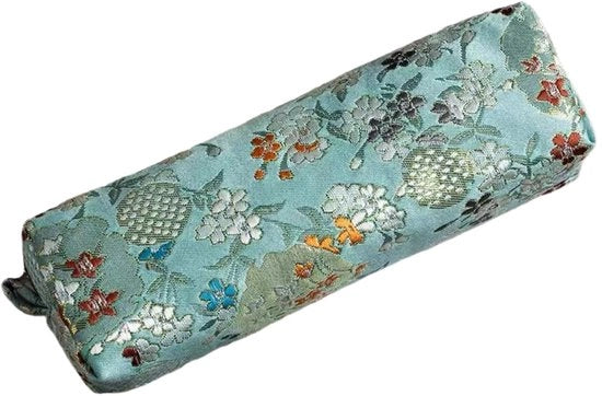 Etui Retro a Broccato Grande per Adulti, Studenti e Scuola, Ragazze (Verde Chlorotico)