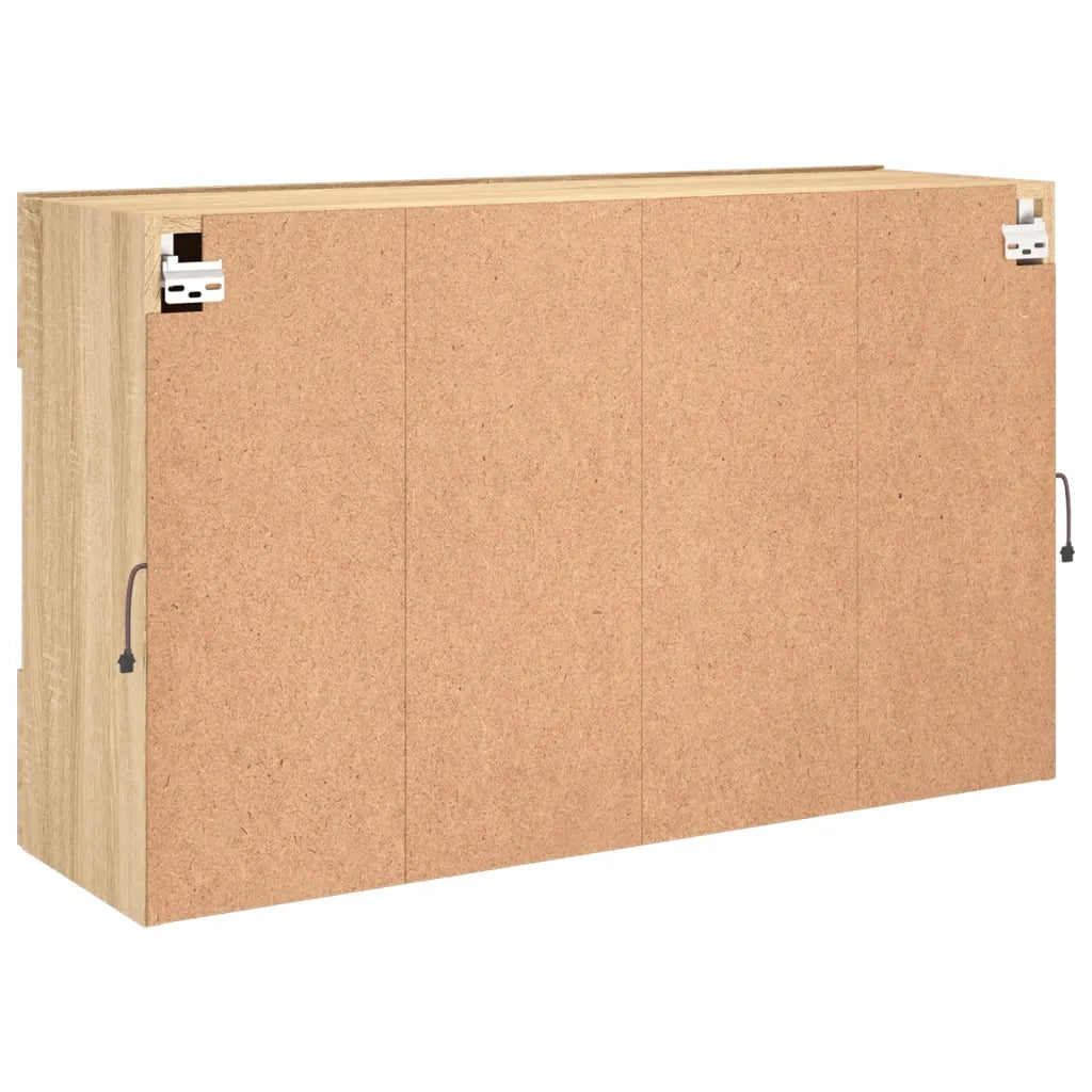 Mobile TV a Parete con Luci LED Rovere Sonoma 98,5x30x60,5 cm 837108