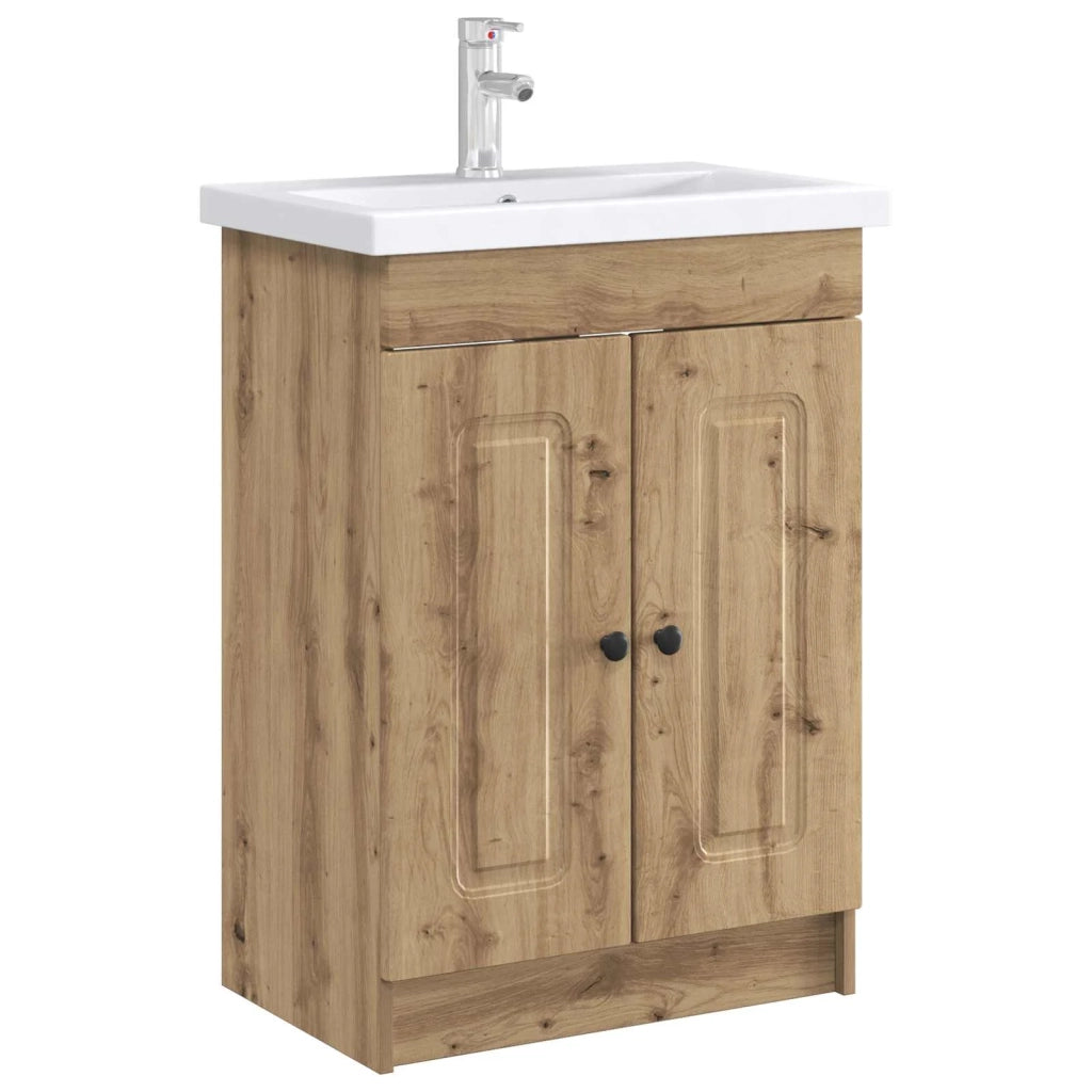 Mobiletto da bagno sotto il lavello Rovere Artigianale 890023