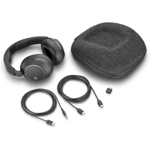 Poly cuffie voyager surround 80 uc con connettore usb-c + adattatore usb-c/a - 8G7T9AA