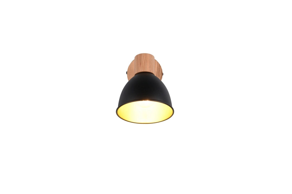 Faretto parete-soffitto DELUME 1xE27 nero legno
