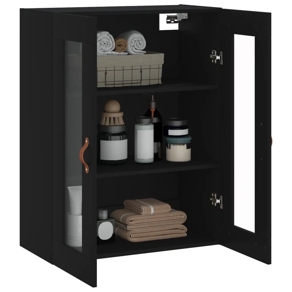Mobile a Parete Nero 69,5x34x90 cm 828453