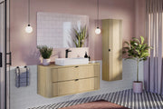 Set mobili bagno 120 cm con piano e lavabo da appoggio River Ovalia Cremona 120 cm