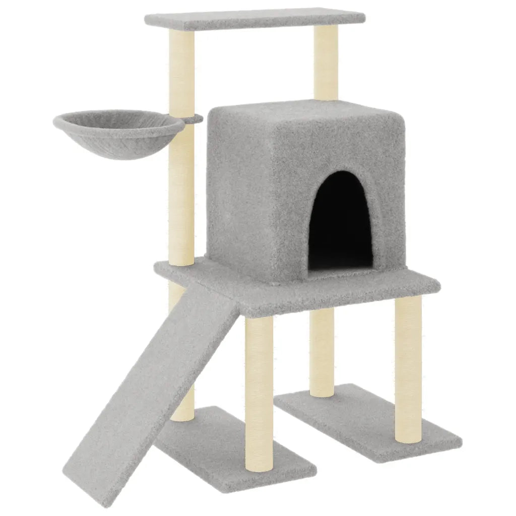 Albero per Gatti con Tiragraffi in Sisal Grigio Chiaro 96,5 cmcod mxl 70949