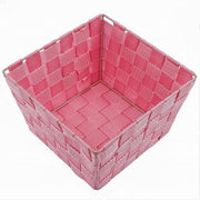 Trade Shop - Portaoggetti Rosa Organizer Bagno Camera Cucina In Tessuto 16 X 16 X 8.5cm 79005 -
