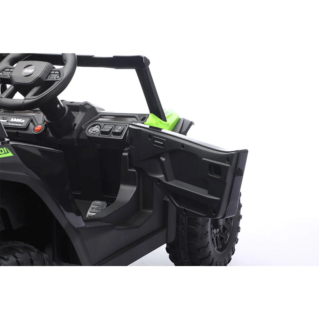 Macchina Elettrica per Bambini Buggy Adventure 2 Motori da 25W con Telecomando Luci e Suoni Verde