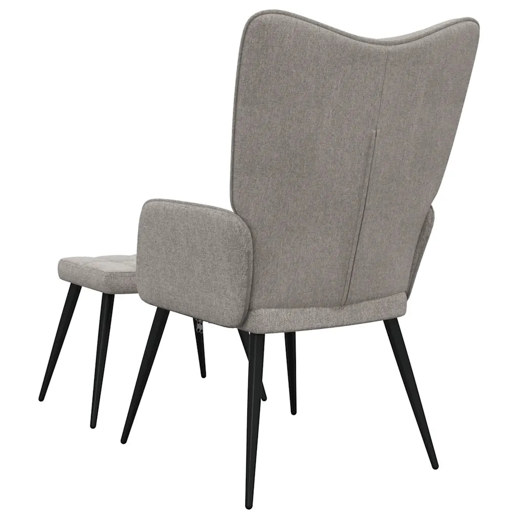 Sedia Relax con Sgabello Tortora in Tessuto 327961