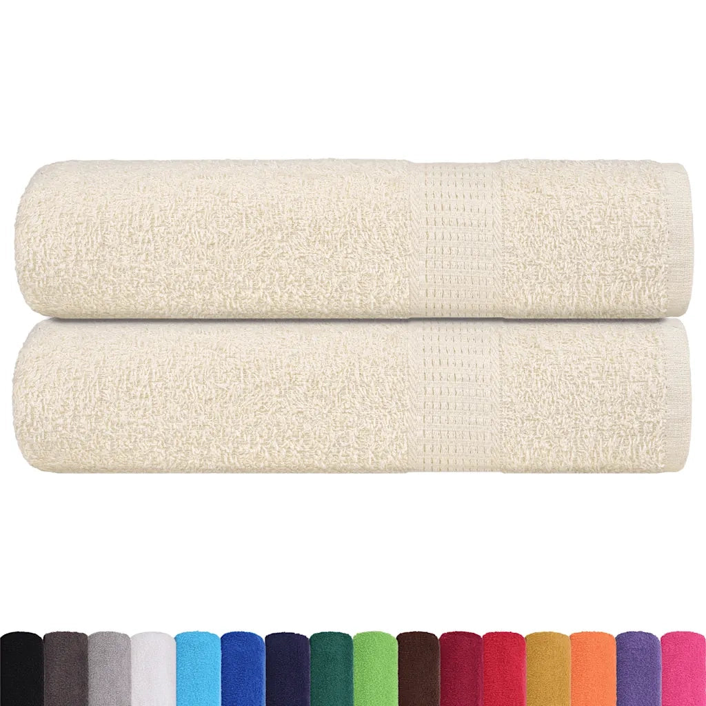 vidaXL Asciugamani 2 pz Crema 50x100 cm 360 g/m² 100% Cotone