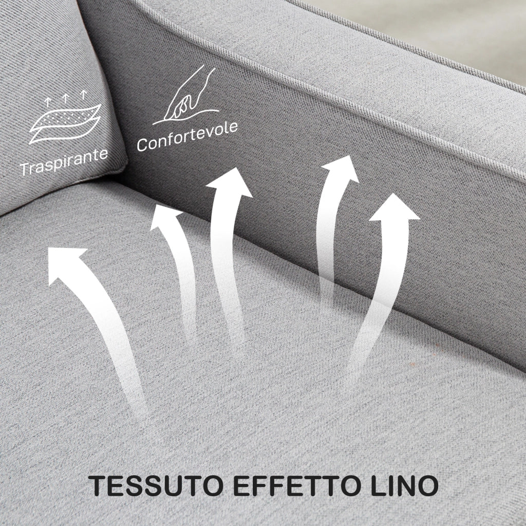 Poltrona da Salotto 77x77x86 cm a Molle Insacchettate in Tessuto Grigio