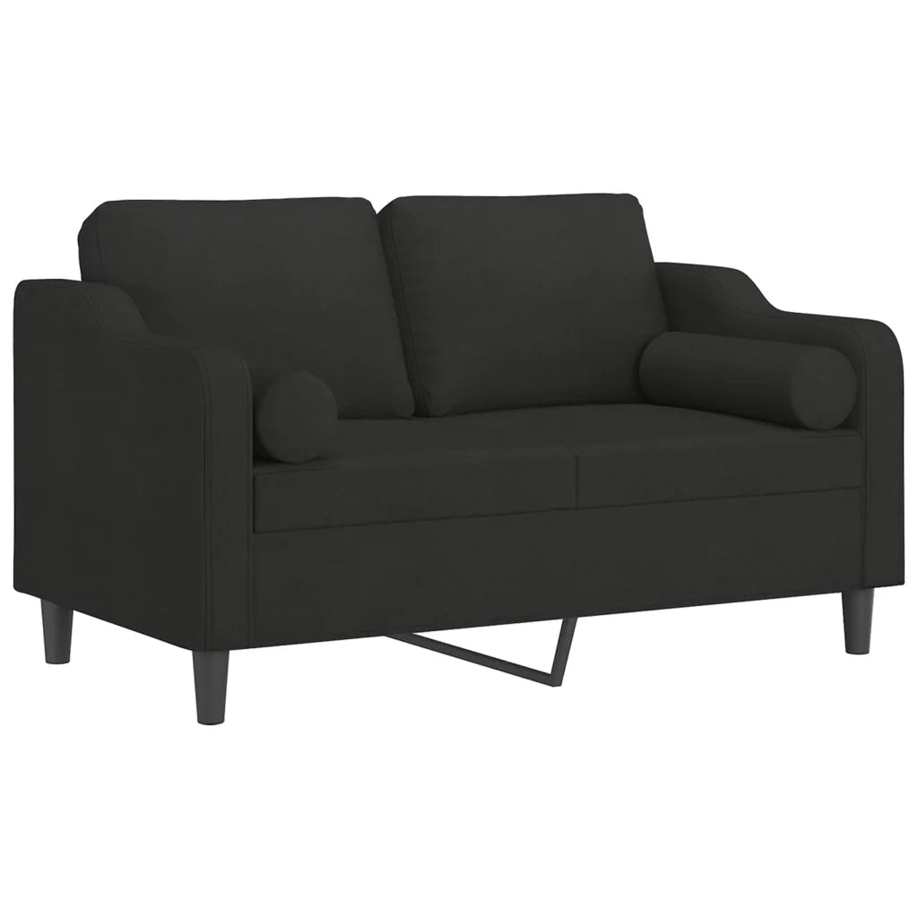 Divano a 2 Posti con Cuscini Nero 120 cm in Tessutocod mxl 118906