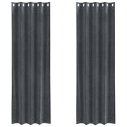 Tende Oscuranti | Tende Blackout 2 pz Grigio chiaro 140 x 260 cm Velluto