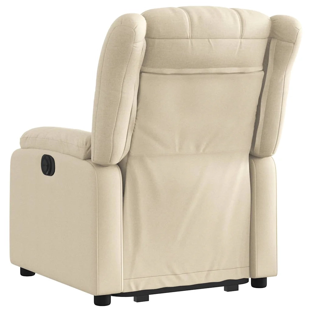 Poltrona | Sedia Relax Alzapersona Reclinabile Crema in Tessuto