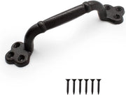 Maniglia per porte scorrevoli | Maniglia in ghisa nera per garage, armadio, bagno - 220 mm.