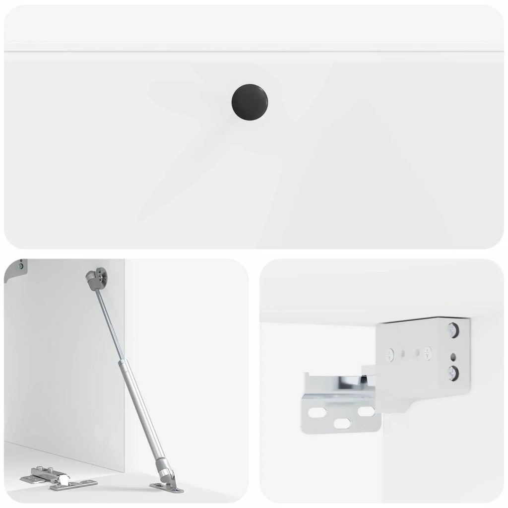Mobile Porta TV da Muro 98 x 31 x 30 cm Bianco Lucido 899239