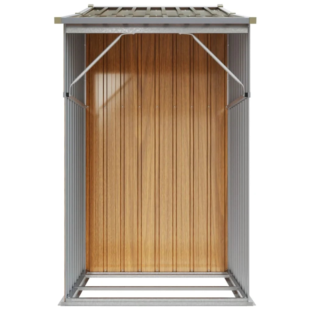 Casetta da giardino cabina ripostiglio casetta da esterno robusta casetta per attrezzi 277 x 93 x 179 cm acciaio zincato marrone 02_0022286