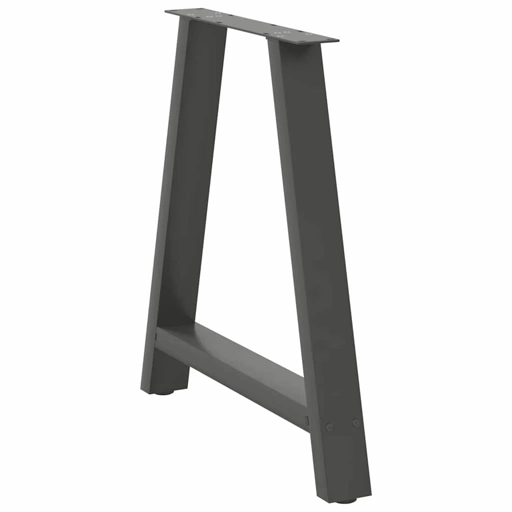 Set di 2 gambe regolabili a forma di A per tavolo da pranzo 70 x 73 cm robuste e moderne in acciaio antracite 02_0057130