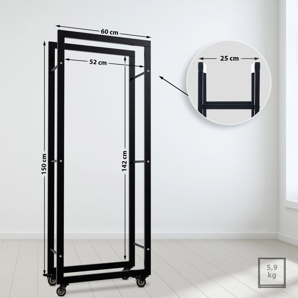 Portalegna Keri con ruote 25x60x150