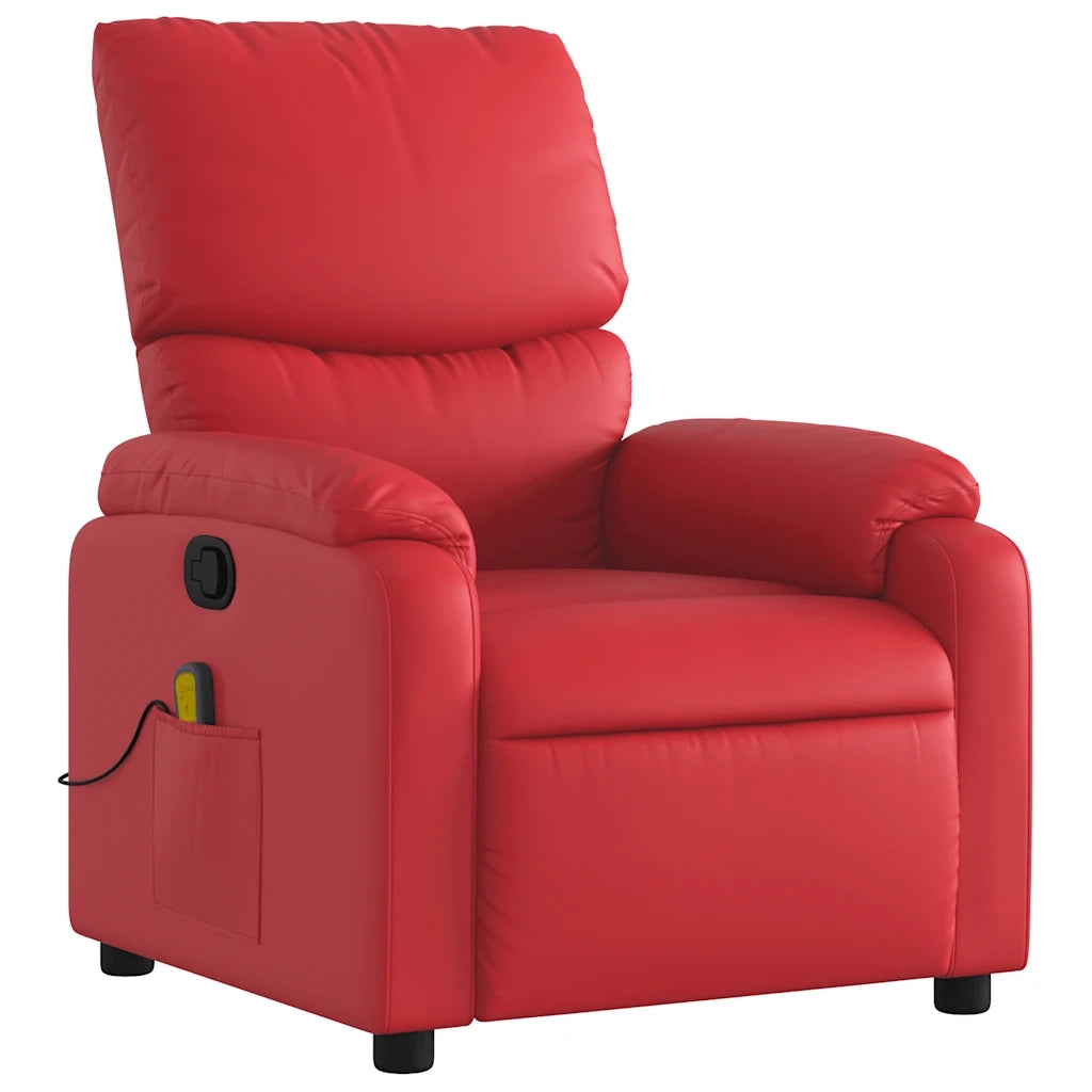 Divano Sedia-Poltrona Massaggiante Reclinabile Rossa in Similpelle 534139