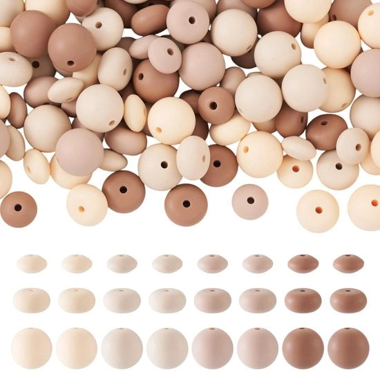 Kralen in Silicone 15 mm - Ovale - 120 Pezzi - Palle Molli - Incolore - Grande Scatola per Accessori di Moda
