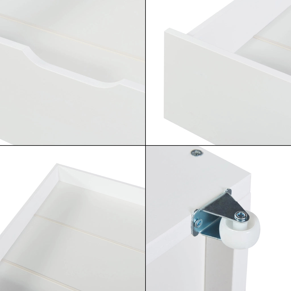 Set di 2 Cassetti Sottoletto Ydre a 4 Rotelle 97,5 x 92 x 22 cm Bianco [en.casa]