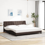 Giroletto senza Materasso-Struttura Letto Hanko Marrone Scuro 200x200 cm in Tessuto 847499