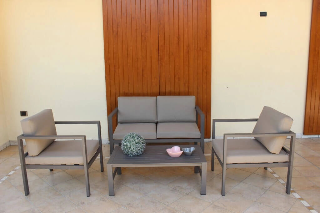 Salotto da Giardino con cuscini 4 posti in Alluminio - LEX
