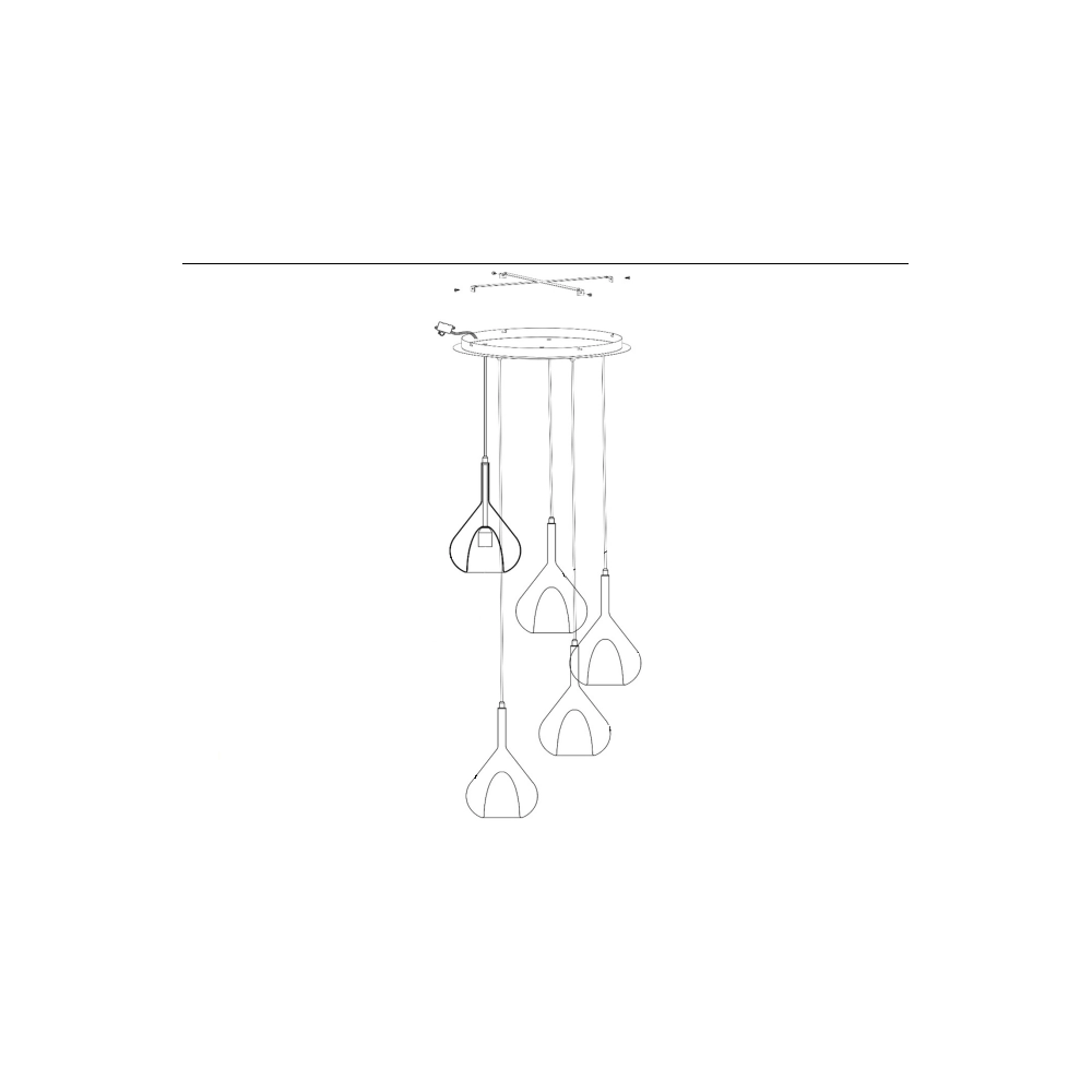 Lampadario a sospensione Lila a Led in metallo e vetro borosilicato 3481-49-362 Fabas Luce