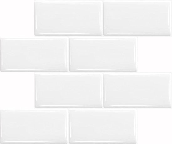 Tegoli da parete adesivi 25 mm - tegoli adesivi spessi - backsplash per cucina - grandi tegoli adesivi per cucina e bagno - 10 fogli al pacchetto