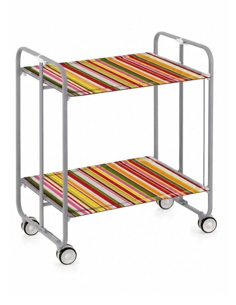 Carrello da cucina pieghevole grigio con ruote BAUHAUS 2 ripiani
