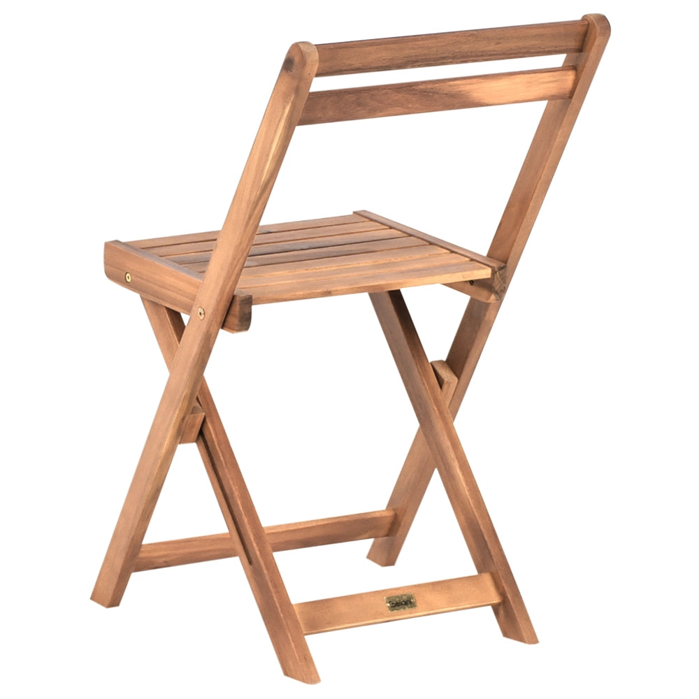 Set da balcone in legno di acacia marrone pieghevole stile retrò tradizionale