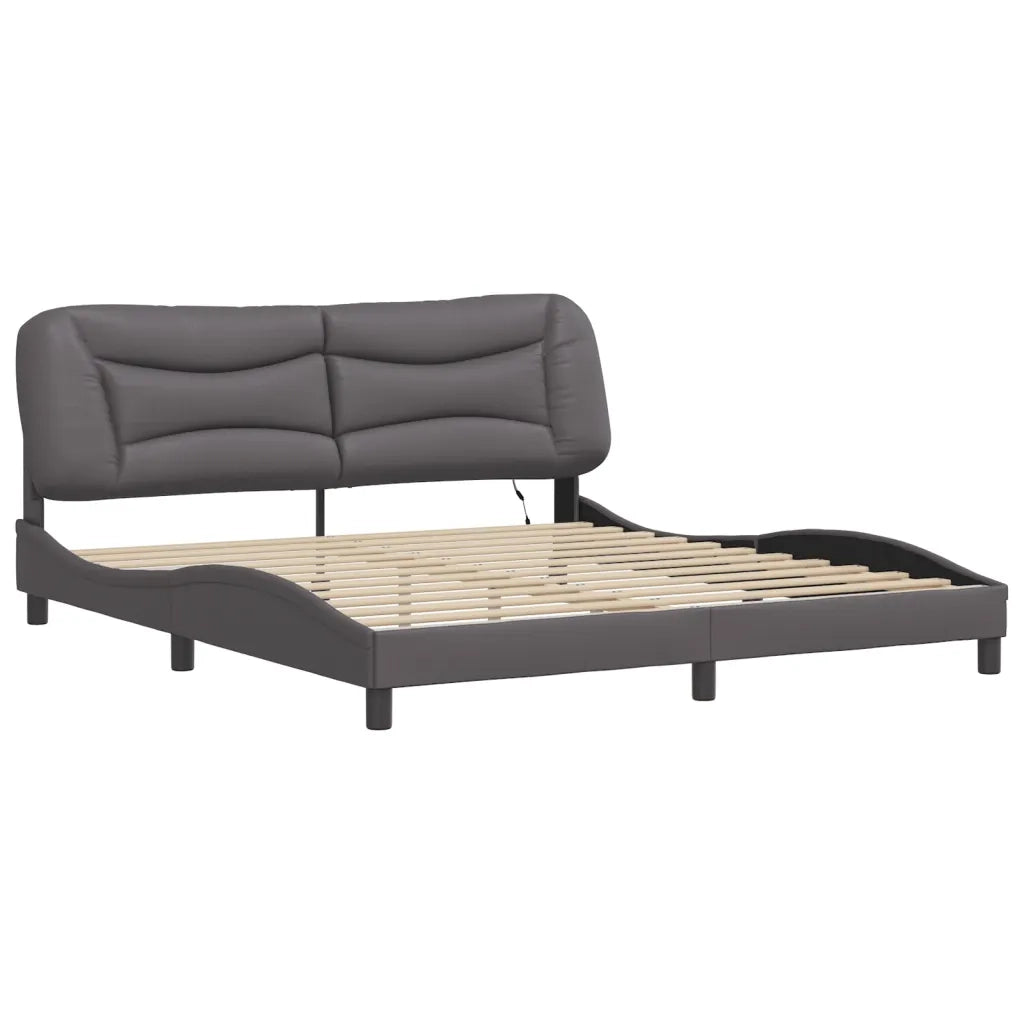 Giroletto con LED senza Materasso-Struttura Letto Hvar Grigio 180x200 cm