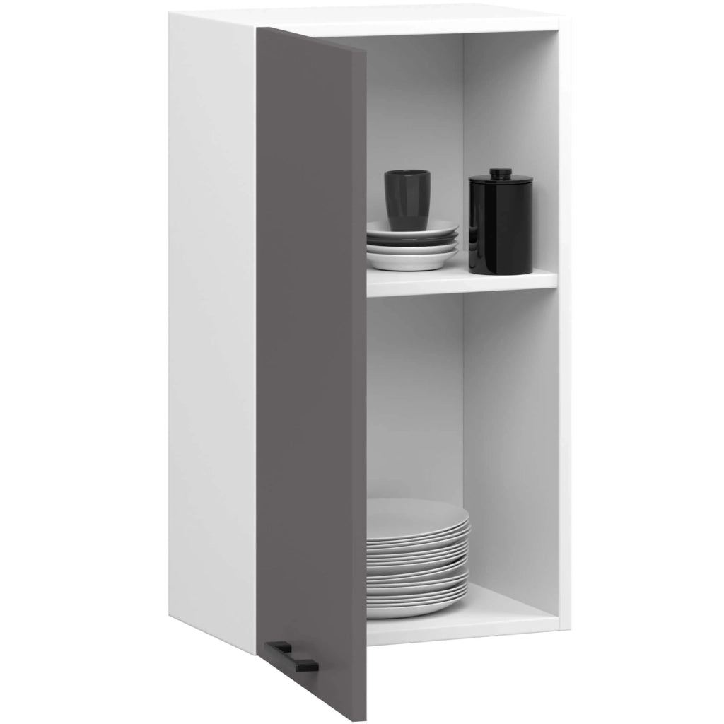 Mobile da cucina pensile sistema AKORD OLIWIA 40 cm H720 Bianco inserto frontale Cemento Grigio Grafite 1 anta 40x30x72 cm