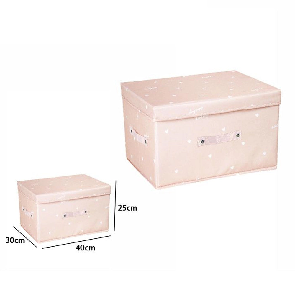 Trade Shop - Box Scatola Salvaspazio Armadio Contenitore Porta Oggetti Organizer 40x30x25 Cm - Rosa