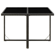Tavolo da Giardino Nero 109x107x74 cm in Polyrattan e Vetro 316764