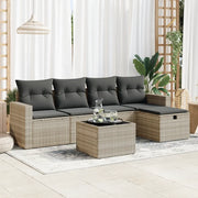 Set Divano da Giardino 6pz con Cuscini Grigio Chiaro Polyrattan 3325378