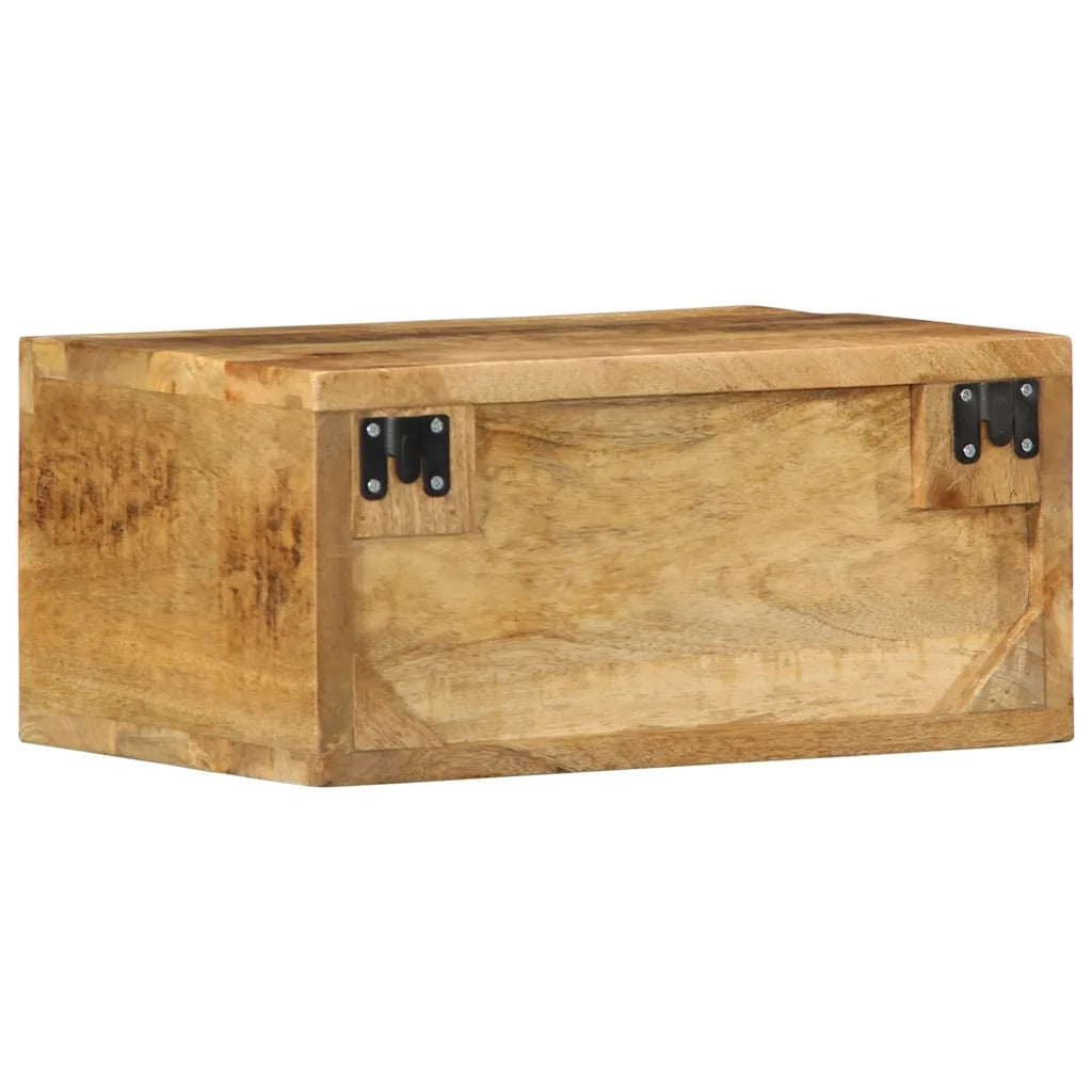 Mobile TV a Parete 40x30x19 cm Legno Grezzo Massello di Mango