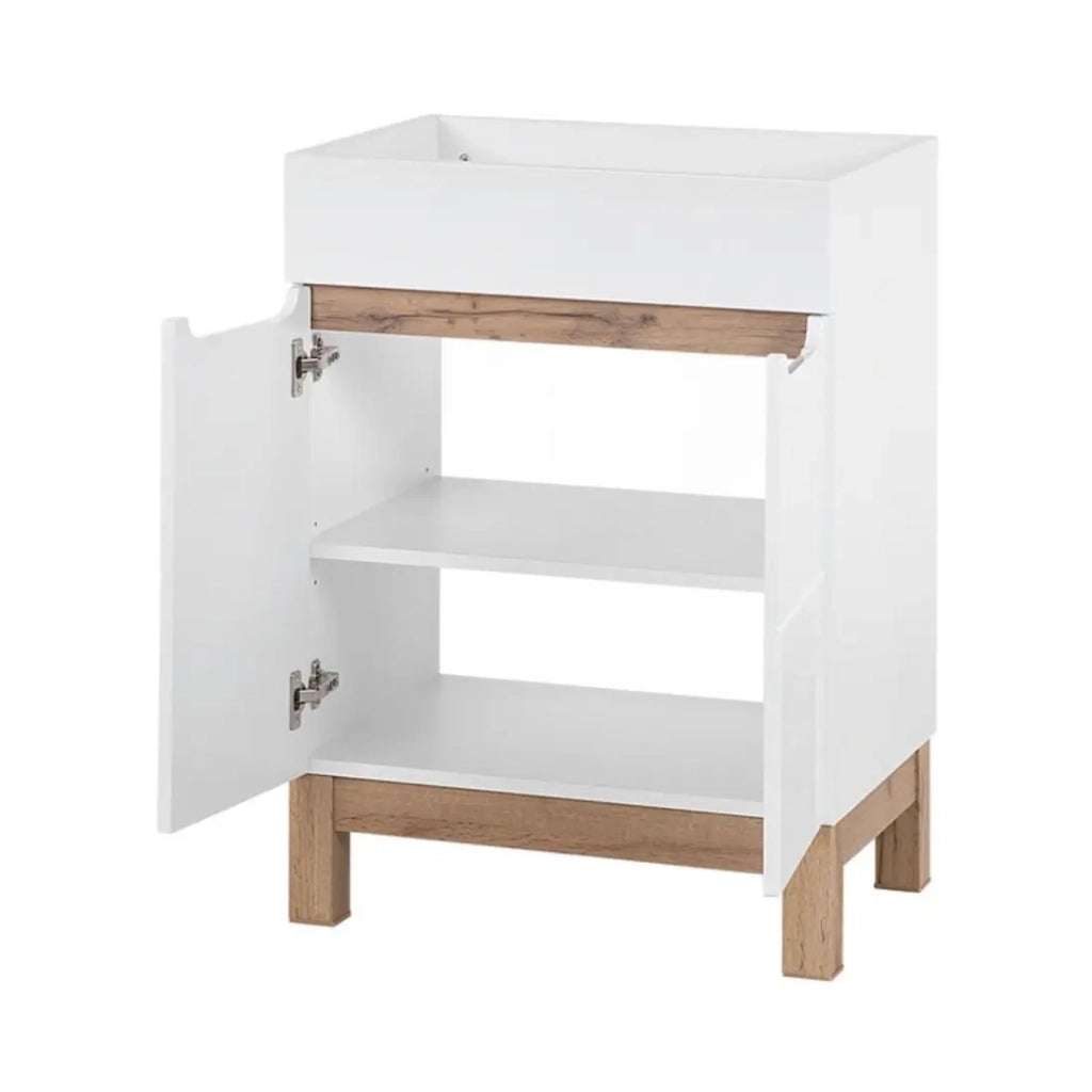 Set da bagno ERMANO: mobiletto sotto lavabo 60cm + lavabo rettangolare da incasso + sifone
