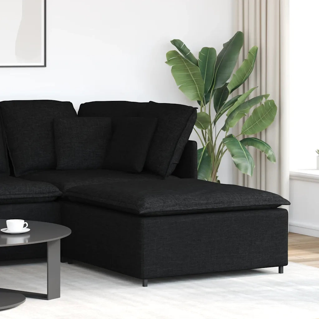 Divano Modulare Poggiapiedi Modulo Nero 100x100x48 cm