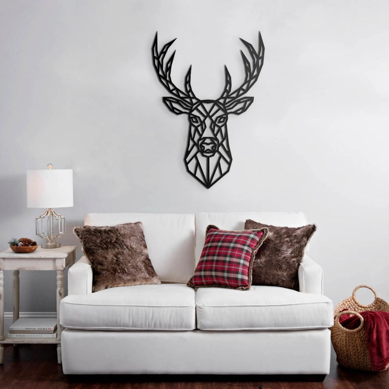 Decorazione murale cervo nero cm 62 x 87 h(MT1924081)