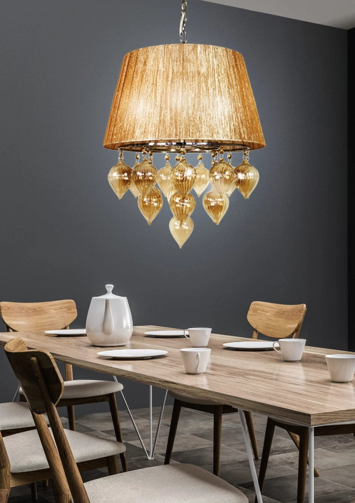 Lampadario Candellux Elissa 33-04567 3xE14 cromo beige