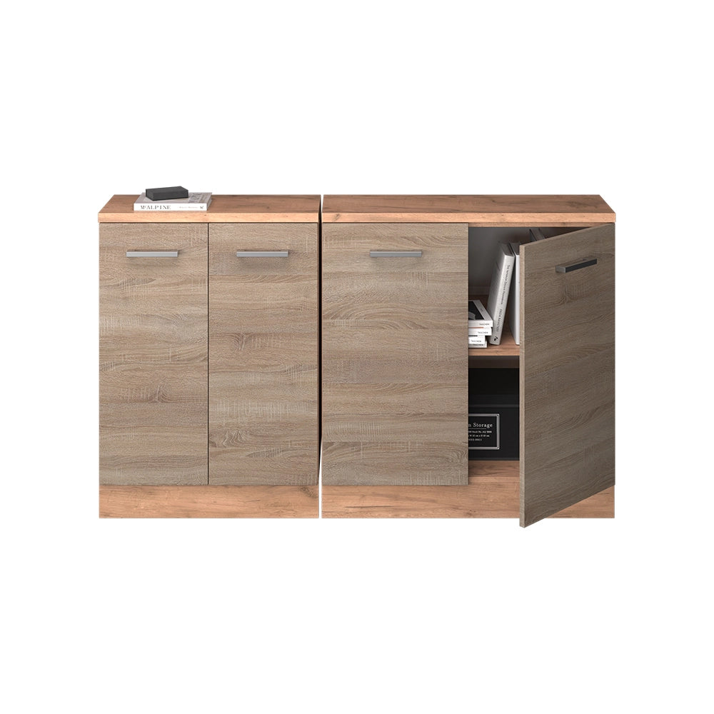 Set di mobili sottotetto Rion Sonoma/Rovere dorato 140 cm Set di 2 carcasse armadio profondità 60 cm Vicco