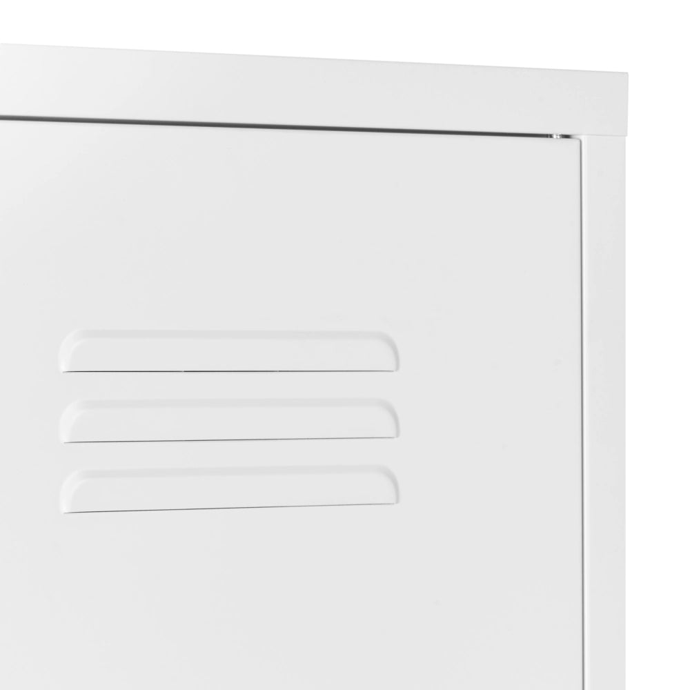 Armadietto in metallo bianco con 5 ripiani e binario Ufficio domestico moderno