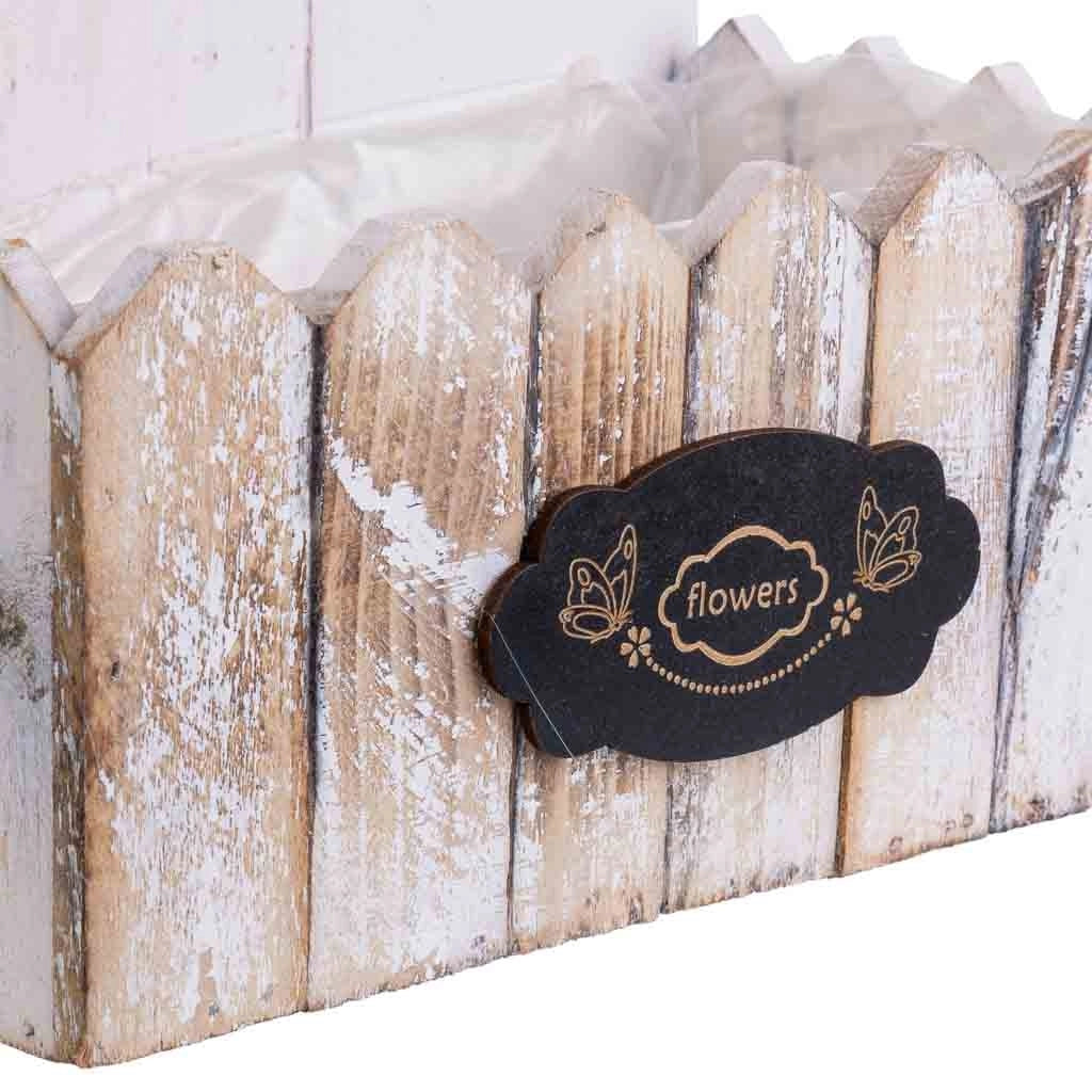 Supporto per fioriera quadrato in legno 26x13x33/11H cm