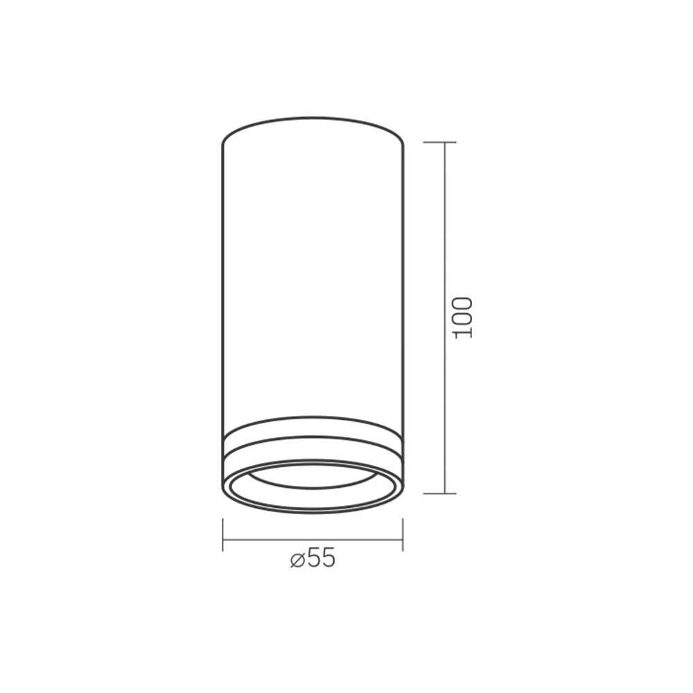 Faretto a soffitto tubo nero 1xGU10 Videx Carmelo