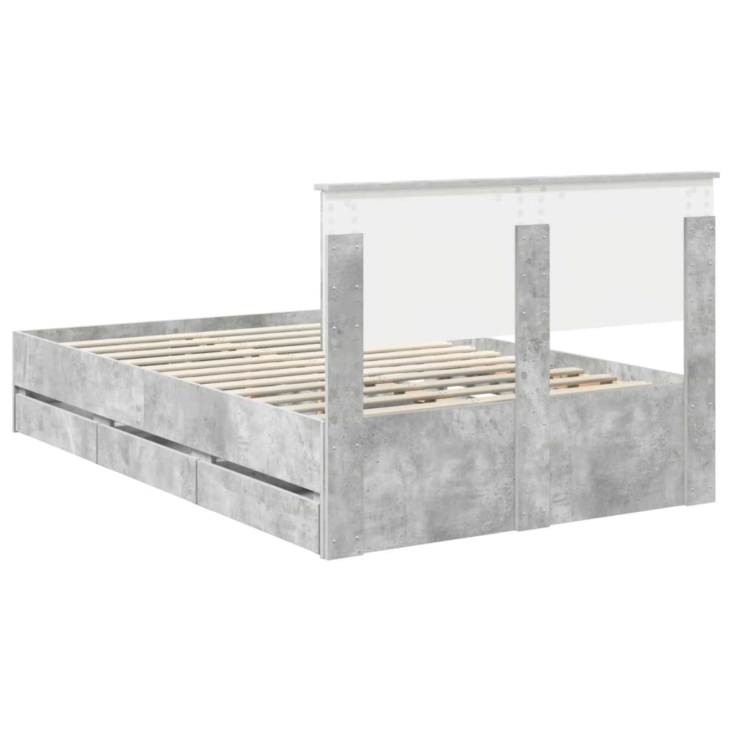 Struttura del letto con cassetto Grigio cemento 120 x 190 cm 3408001