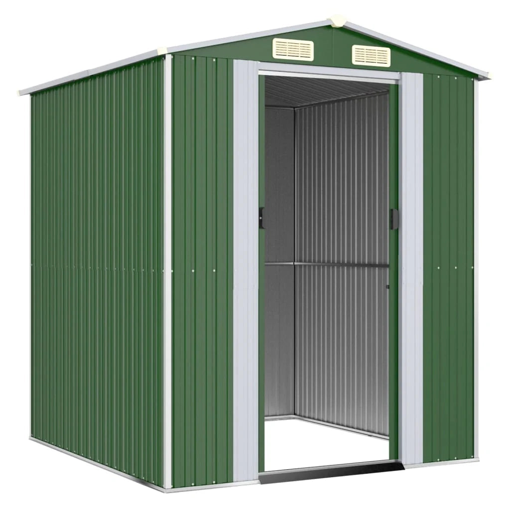 Casetta da giardino cabina ripostiglio casetta da esterno robusta casetta per attrezzi 192 x 191 x 223 cm acciaio zincato verde 02_0022361