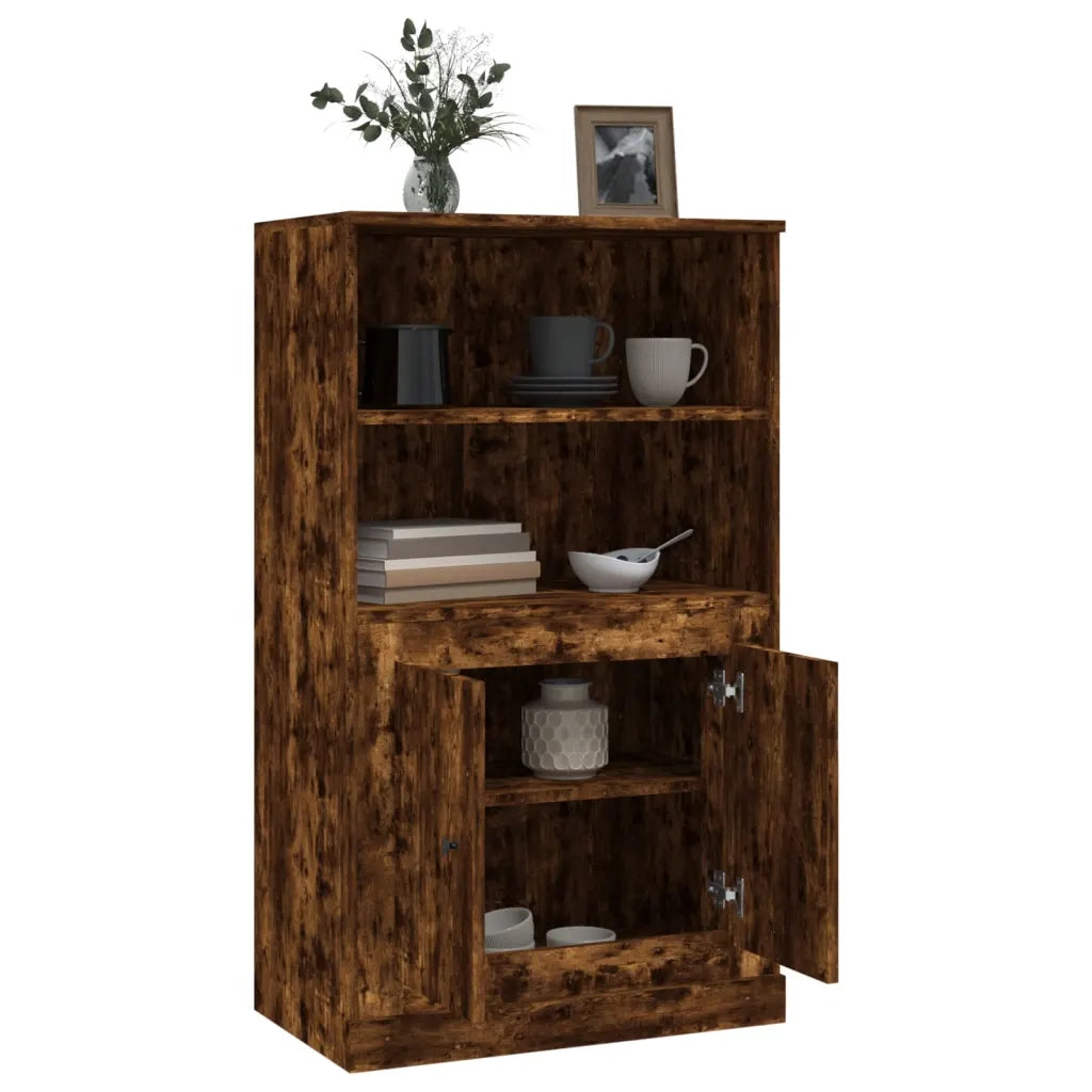 Credenza-Buffet-Armadio da cucina Rovere Fumo 60x35,5x103,5 cm in Legno Multistrato 424193