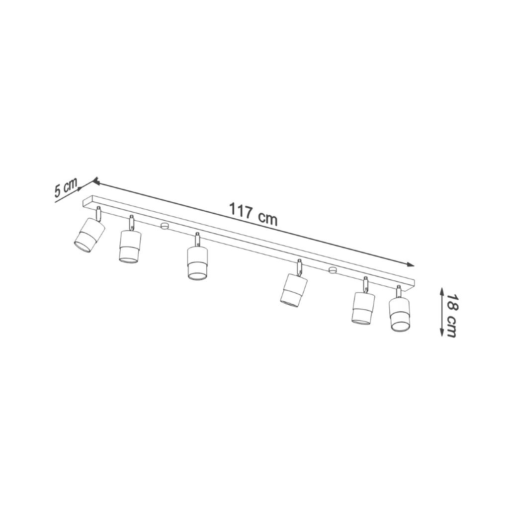 Spot soffitto lineare nero/oro 6xGU10 10W OSCURO Pure Lume